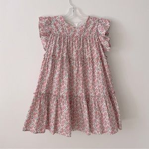 NWOT Popatu Pink Ditsy Floral Cotton Dress with Flutter Sleeves